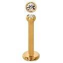 Body Accentz&trade; Labret Monroe CZ Gold Plated body jewelry piercing lip chin tragus targus Ring 16g