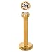 Body Accentz® Labret Monroe CZ Gold Plated body jewelry piercing lip chin tragus targus Ring 16g