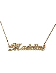 Name Necklaces Madeline - Personalized Necklace Gold Plated 18K, Belcher Chain, 2mm Thick