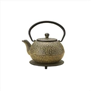 BonJour Cast Iron Teapot with Stainless Steel Infuser and Matching Trivet, Climbing Ivy... by BonJour