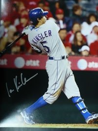 Kinsler, Ian (Texas Rangers) Autographed/Hand Signed 11x14