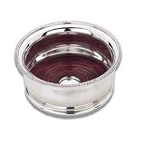 DEEP BELLIED WINE COASTER - SILVER PLATED WINE COASTER WITH WOODEN BASE