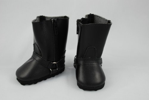 Black Doll Harness Boots for 18 Inch Dolls Including American Girl Dolls
