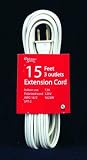 15 foot 3 outlets extension cord white wire. 210050.