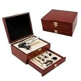 Cabernet Eight-Piece Wooden Box Wine Tool Set