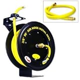 Commercial-Quality Auto-Rewind Air Hose Reel with 3/8 RUBBER Hose