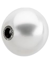 CleverEves 18K White Gold 14.00 mm Fine Button Full South Sea Cultured Pearl Swap