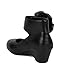 Leatherette Chiffon Bow Ankle Cuff Kiddie Heel Wedge Sandal (Toddler/Little Girl/Big Girl) BA62 - Black