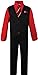 Black n Bianco Boys Pinstripe Dress Suit, with Vest, Shirt, Tie and Pants Set