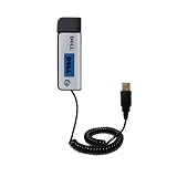 Coiled Power Hot Sync and Charge USB Data Cable w/ Tip Exchange for the Dell DJ Ditty - Gomadic Brand