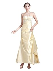 Ankle Length Satin Sweetheart Sheath Beaded Applique Lace-Up  Dress