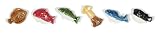 Set of 6 Colorful Fish / Sea Life Chopstick Holders Rests