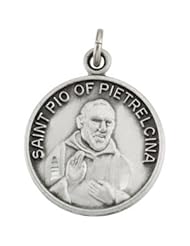 14K Yellow Gold 18.00 mm St. Pio Medal