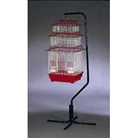 Prevue Pet Products Tubular Steel Hanging Bird Cage Stand 1780 Black, 24-Inch by 24-Inch by 60-Inch