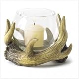 Rustic Antler Candleholder Country Cabin Hunters Lodge