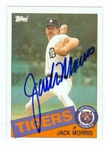 Jack Morris Autographed/Hand Signed Baseball Card (Detroit Tigers) 1985 Topps #610