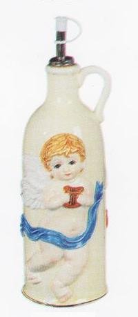 CHERUB Oil / Vinegar Ceramic Cork Bottle *NEW*!