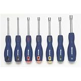 Westward 1CLN6 Hollow Shaft Nut Driver Set, 7 PC, Metric