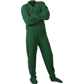 Buy Big Feet Pajama Co. Green (204) Micro-polar Fleece Adult Footed Pajamas with Drop Seat by Big Feet Pajama Co.
