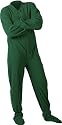Big Feet Pajama Co. Green (204) Micro-polar Fleece Adult Footed Pajamas with Drop Seat