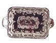 Dollhouse Miniature Silver Plated Engraved Tray