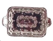 Dollhouse Miniature Silver Plated Engraved Tray