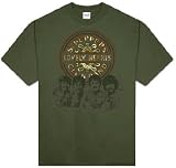  : Beatles T-shirt Sgt Pepper Army Green tee gold logo