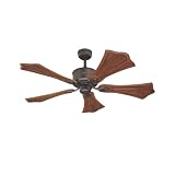 Westinghouse 72444 Oak Harbor 56-Inch Five-Blade Ceiling Fan, Oil Rubbed Bronze with Imperial Oak Blades