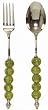 Decorative Salad Servers with Yellow Colored Resin Handles