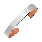 Arthriton Silver Plated Copper Bracelet Health Band For Rheumatism & Arthritis 9.5mm Wide - Three Size Options: SM Fits Wrist Up To 19cm