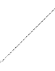 Silver with Rhodium Finish 3.0mm wide Diamond Cut Curb Chain with Lobster Clasp