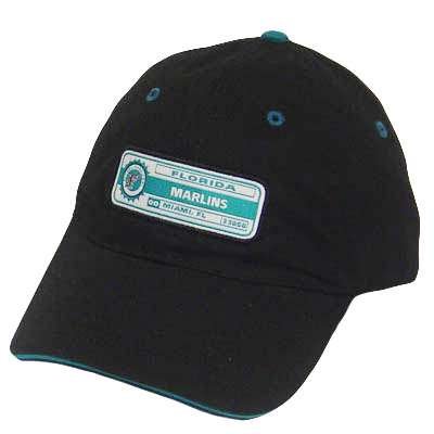 MLB FLORIDA MARLINS MIAMI BLACK BLUE BASEBALL HAT CAP