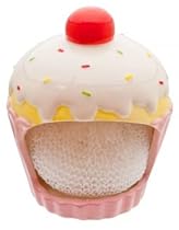 Ceramic Cupcake Scourer Holder - Pink