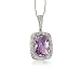 14k White Gold Amethyst and Diamond Pendant