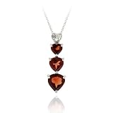 31v9bR4FC9L. SL160  Sterling Silver Garnet & Diamond Accent Heart Journey Pendant