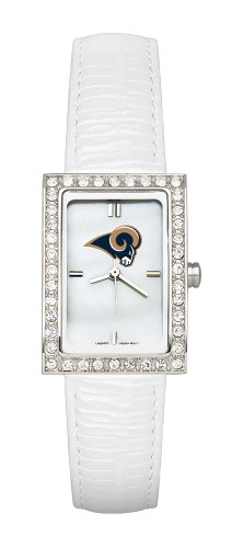 St. Louis Rams Ladies Allure Watch White Leather Strap