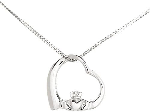 Claddagh Floating Heart Pendant on a chain