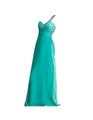  One Shoulder Chiffon Prom Dress  with a Brush/Sweep Train  With Rhinestones