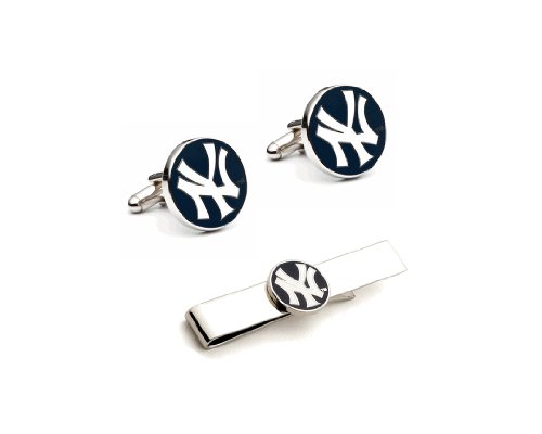MLB New York Yankees Cufflinks and Tie Bar Gift Set