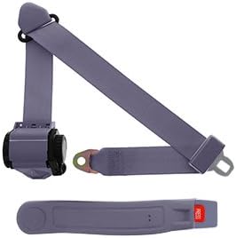 3-Point Retractable Lap &amp; Shoulder Seat Belt, Grey, with Push Button Release