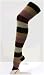 Thigh High Socks - Over-the-Knee Thigh High Stockings Socks Thick Striped Brown Top (Size 9-11)
