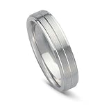 14k White Gold Comfort Fit Men's Wedding Band, 5mm