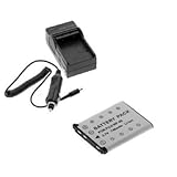Replacement NP-80/NP80 Lithium-Ion Battery + Travel AC Charger with Car Ada ....