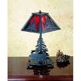 15.5H Moose Pine And Leaf Edge Accent Lamp Table Lamps