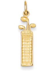 14k Yellow Gold Golf Bag Charm