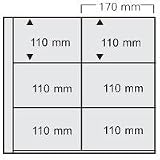 Produkt-Bild: 5 x SAFE 1014 Erg&auml;nzungsbl&auml;tter / H&uuml;llen mit 6 glasklaren transparenten Taschen 170 x 110 mm waagerecht f&uuml;r das SAFE 1001/ 1002 / 1005 Maxialbum Postkartenalbum ledergenabt braun f&uuml;r Postkarten / Ansichtskarten