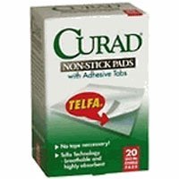 Curad Telfa Non-Stick Pads with Adhesive 2 x 3 20 ea