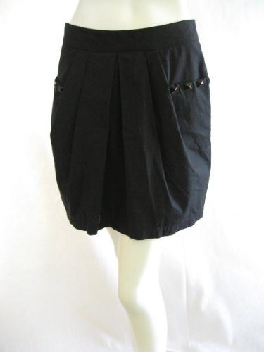 WREN Alia Navy Beaded Mini Pleated Skirt S