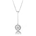 Bling Jewelry Diamond CZ Mini Drop Circle Lariat Pendant