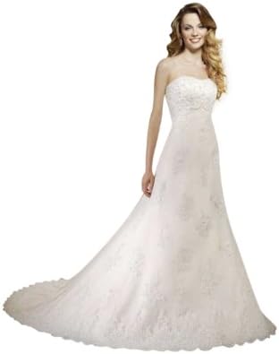 Classic A-Line/Princess Strapless Court Train Wedding Dress With Applique Zipper-up Satin Tulle 18 White